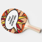 モダンカッコいいパーソナライズされたおもしろい吹き出し 卓球ラケット (横)