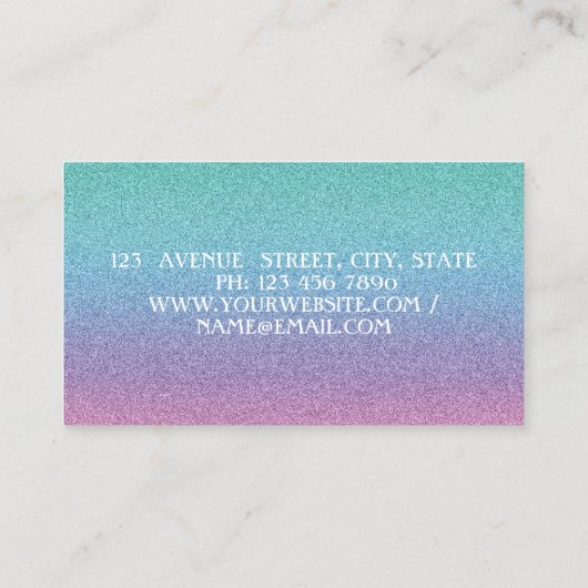 モダンカッコいいプロフェッショナルグリッター《写真》ぼけ味グラデーション 名刺 (裏面)