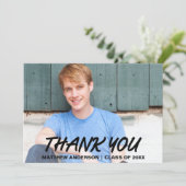 モダンカッコいい卒業サンキューカード 案内状 (スタンド正面)