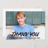 モダンカッコいい卒業サンキューカード 案内状 (正面/裏面)