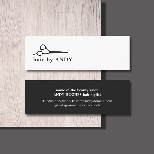 モダンカッコいい白黒 スキニー名刺