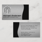 モダンカットロゴ | シルバーブラック 名刺 (正面/裏面)