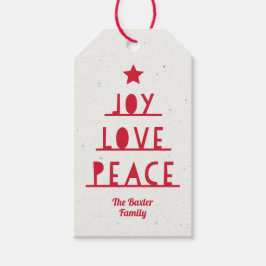 モダンカット 赤いホリデーギフトタグ ギフトタグ