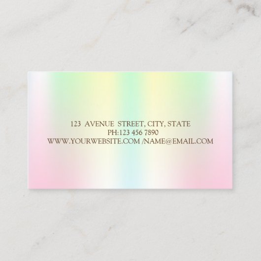 モダンカップケエレガントーキ、スイーツ、ベーカリーホログラフィック 名刺 (裏面)