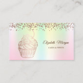モダンカップケエレガントーキ、スイーツ、ベーカリーホログラフィック 名刺 (正面)