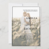 モダンカップルの写結婚真 招待状 (正面)