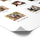 モダンカップルの結婚1周年記念写真コラージュ ポスター (角)