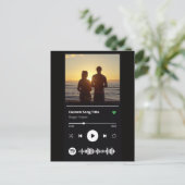 モダンカップル写真入り好きな曲 ポストカード (スタンド正面)