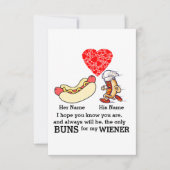 モダンカップル パンとウィーナー好きカスタム カード (正面)