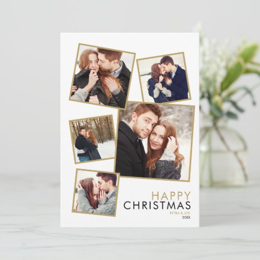 モダンカップル 5枚の写真コラージュ クリスマス (スタンド正面)