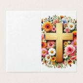 モダンカトリック十字葬記念祈りの言葉カード (外部フラット)