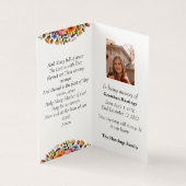 モダンカトリック十字葬記念祈りの言葉カード (内部)