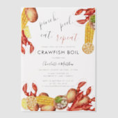 モダンカニの煮込みエンゲージパーティ ベラム紙招待状 (正面)