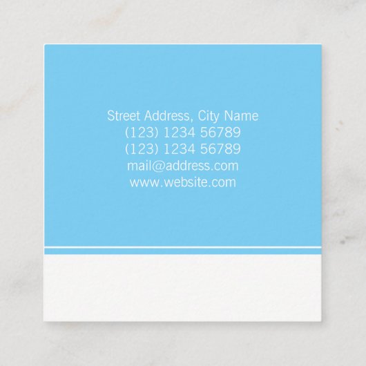 モダンカバーを立てて下さい スクエア名刺 (裏面)