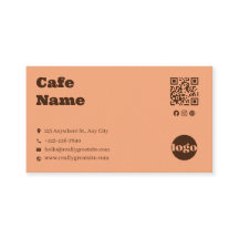 モダンカフェの太字タイプの名刺テンプレート
