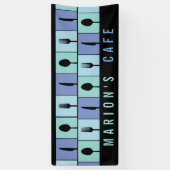 モダンカフェレストランフード用品カスタムバナー 横断幕 (縦)