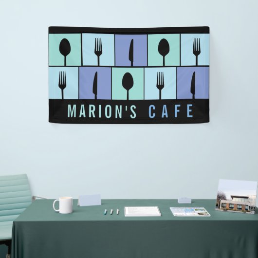 モダンカフェレストランフード用品カスタム 横断幕 (トレードショー)