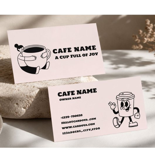 モダンカフェ ミニマル コーヒーショップ ビジネスカード