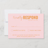 モダンカラフルおもしろいお洒落結婚レトロ 出欠カード (正面)