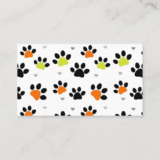 モダンカラフルおもしろいの足のペットケア 名刺 (裏面)