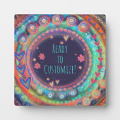 モダンカラフルおもしろいパーソナライズされた フォトプラーク (正面)