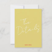 モダンカラフルおもしろい結婚レトロのエンクロージャカード 出欠カード (裏面)