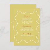 モダンカラフルおもしろい結婚レトロのエンクロージャカード 出欠カード (正面/裏面)