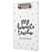 モダンカラフルお気に入りの先生のスターギフト クリップボード (左)