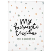 モダンカラフルお気に入りの先生のスターギフト クリップボード (裏面)