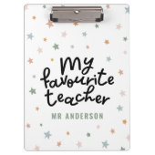 モダンカラフルお気に入りの先生のスターギフト クリップボード (正面)