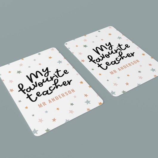 モダンカラフルお気に入りの先生星ギフト トランプ