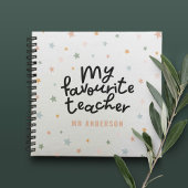 モダンカラフルお気に入りの先生星ギフト ノートブック