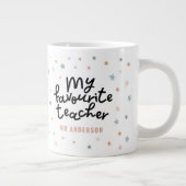 モダンカラフルお気に入りの先生星贈与コーヒー ジャンボコーヒーマグカップ (右)