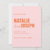 モダンカラフルお洒落ユニークおもしろい結婚写真 セーブザデート (裏面)