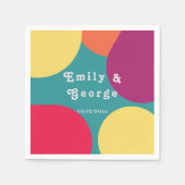 モダンカラフルお洒落Groovy抽象芸術結婚ズ スタンダードカクテルナプキン (正面)