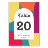 モダンカラフルお洒落Groovy抽象芸術結婚ズ テーブルナンバー (正面)