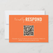 モダンカラフルお洒落QRコード結婚の 出欠カード (正面)