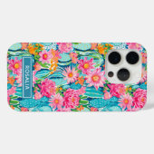 モダンカラフルなサボテンの花の名入れ Case-Mate iPhoneケース (裏面 (横))