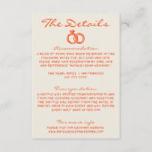 モダンカラフルなファンキーレトロ楽しい結婚式の詳細 エンクロージャーカード (正面)