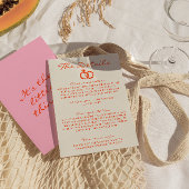 モダンカラフルなファンキーレトロ楽しい結婚式の詳細 エンクロージャーカード