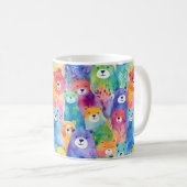 モダンカラフルな水彩画のクマ模様 コーヒーマグカップ (正面右)
