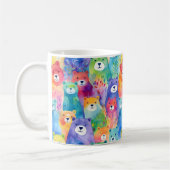 モダンカラフルな水彩画のクマ模様 コーヒーマグカップ (左)