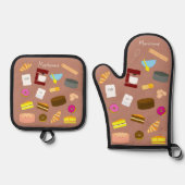 モダンカラフルな焼き菓子と調理器具 オ 鍋つかみ&鍋敷きセット (正面)