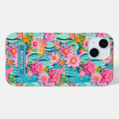 モダンカラフルな花咲くサボテンのオーダーメイド Case-Mate iPhoneケース (裏面 (横))