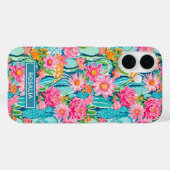 モダンカラフルな花咲くサボテンのオーダーメイド Case-Mate iPhoneケース (裏面 (横))