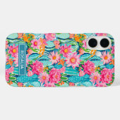 モダンカラフルな花咲くサボテンのオーダーメイド Case-Mate iPhoneケース (裏面 (横))