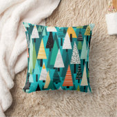 モダンカラフルのクリスマスツリーパターン クッション (ブランケット)