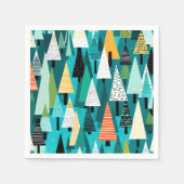 モダンカラフルのクリスマスツリーパターン スタンダードカクテルナプキン (正面)