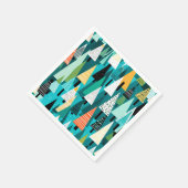 モダンカラフルのクリスマスツリーパターン スタンダードカクテルナプキン (角)