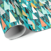 モダンカラフルのクリスマスツリーパターン ラッピングペーパー (ロールコーナー)